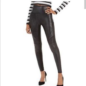 Spanx Faux Leather Quilted Legging - Small